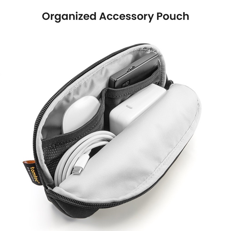 Túi chống sốc TOMTOC 360* Protective kèm túi phụ kiện cho Macbook 13"M1/M2/14” Black-Hàng Chính Hãng