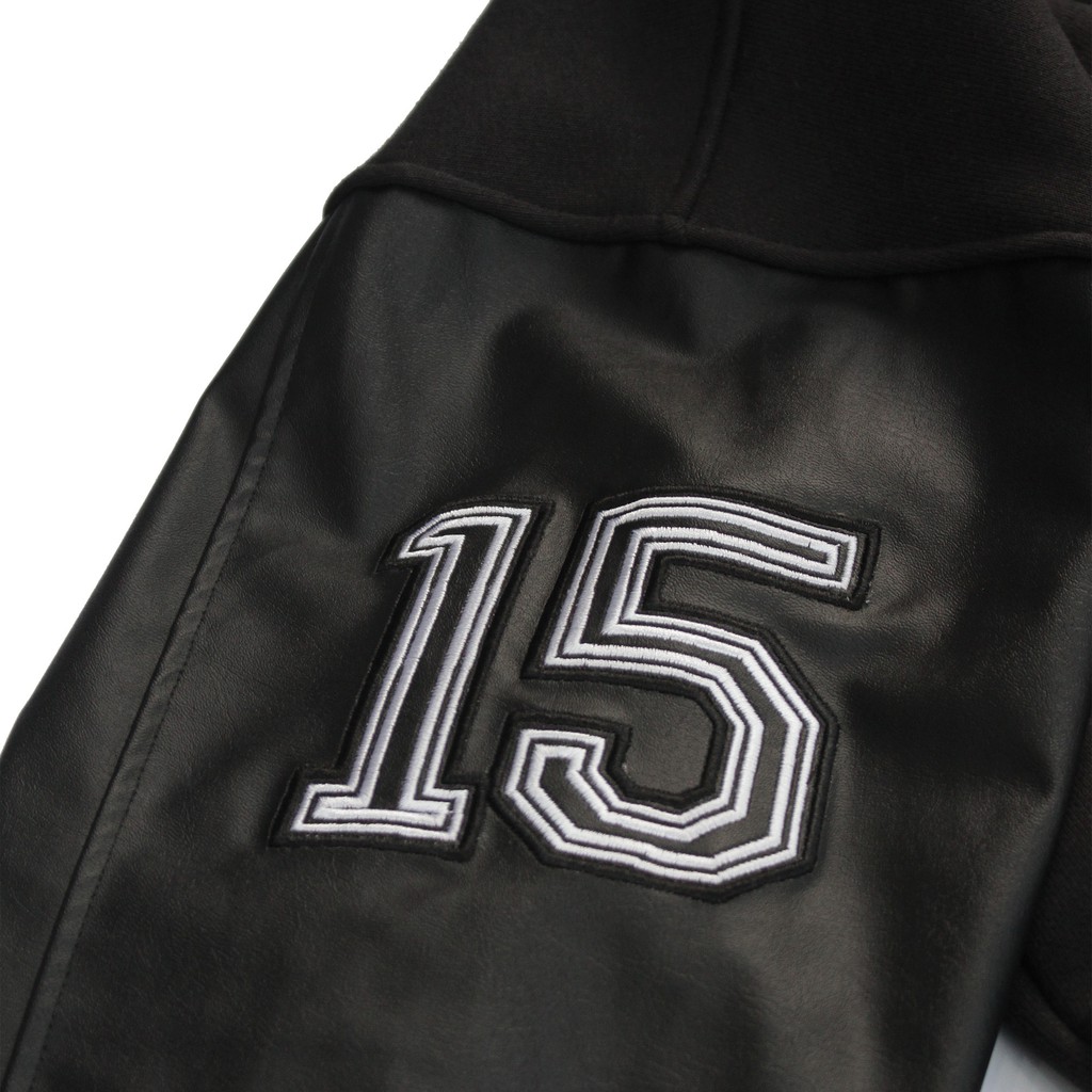 Áo Khoác Black/Leather Chất da Varsity by Xfire | BigBuy360 - bigbuy360.vn