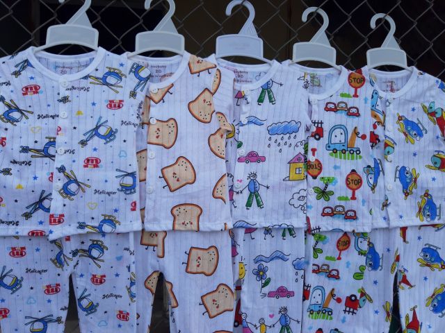 bộ cotton giấy dài tay quần dài CÚC GIỮA bé trai bé gái size 5-16kg5-16kg ko