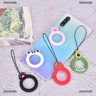 (PVN---NEW)3D Cartoon Anti-lost Universal Phone Short Lanyard Silicone Pendant Ring Strap