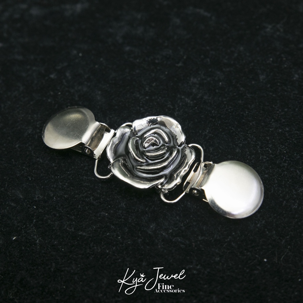 Phụ kiện Cài áo Kya Jewel hoa hồng đen mạnh mẽ DH20