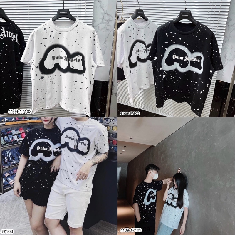 [Sẵn Hàng] Áo phông Nam Nữ Palm Angels gấu mới nhất - Áo phông Unisex Gấu Hoạ Tiết Siêu Hot