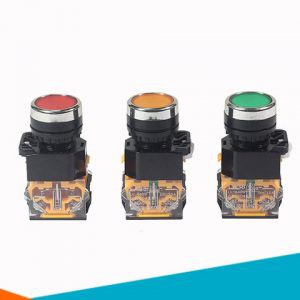 5 Nút ấn nhả không đèn nút nhấn nhả không đèn Ø22 phi 22 màu xanh, đỏ, vàng