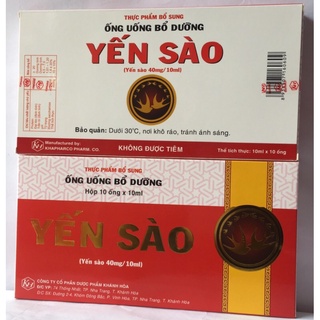 Combo 2 hộp Ống yến sào Khánh Hòa (20 ống x 10ml), ống yến bổ dưỡng