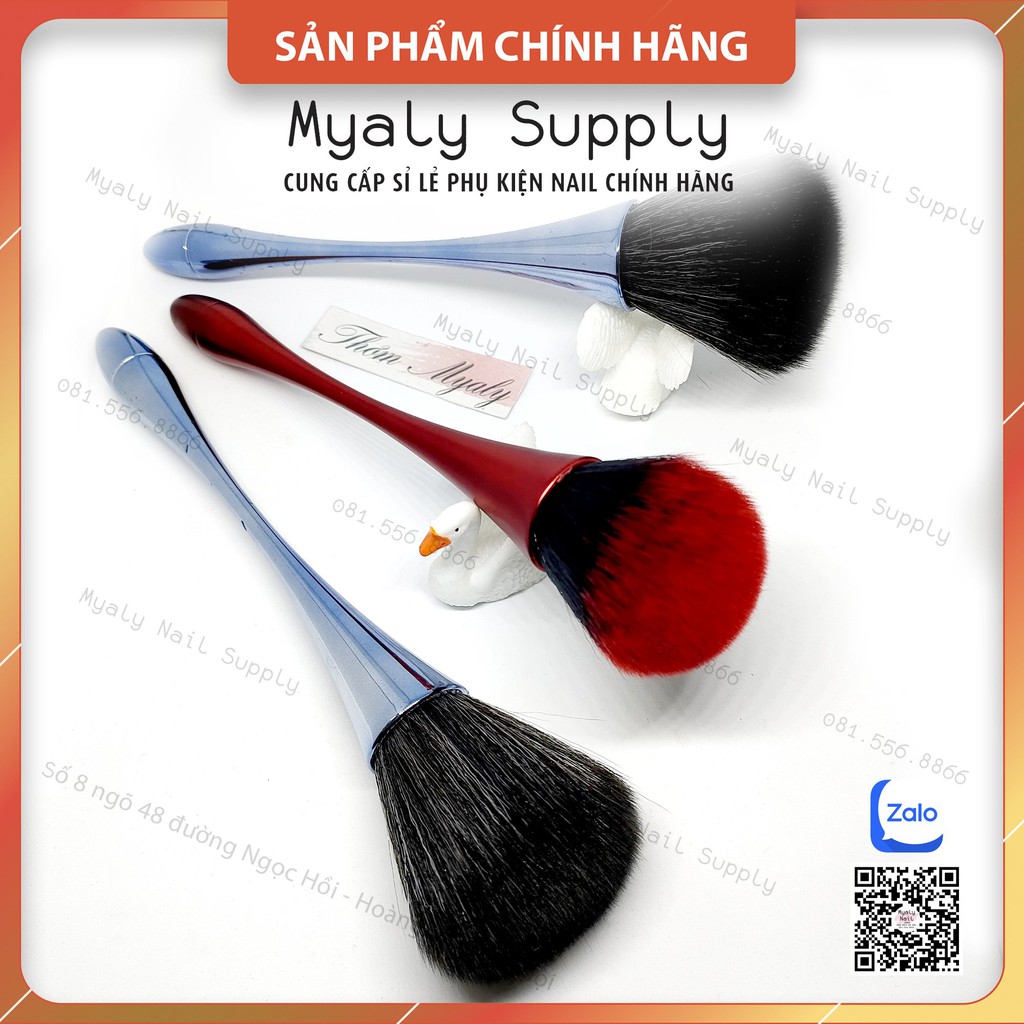 Chổi Phủi Bụi Nail Lông Mềm Cọ Phủi Bụi Nail Cán Dài