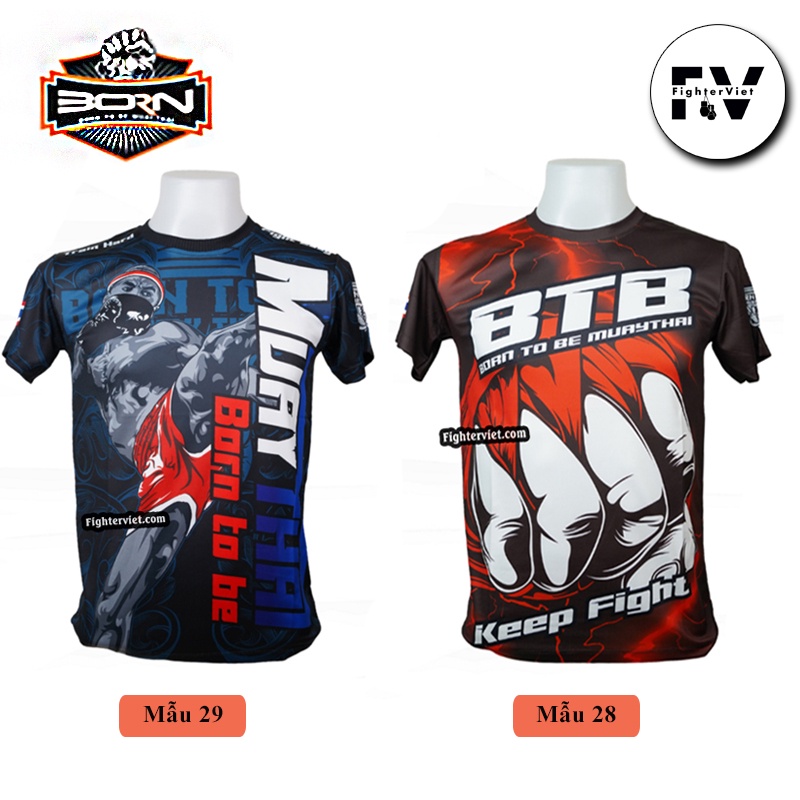 Áo Phông Muay Thai Thun Lạnh Born To Be Mẫu Áo Muay Thái SMT