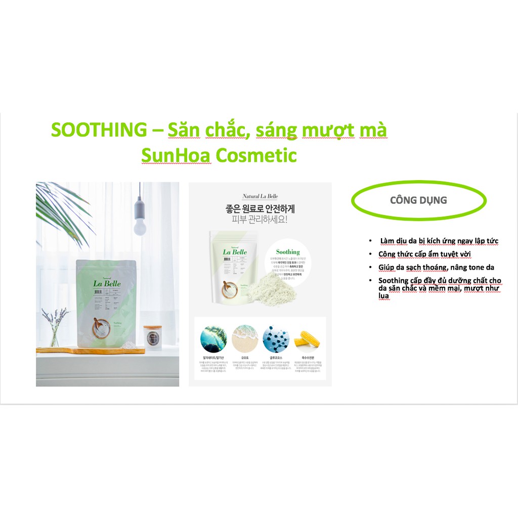 Elmolu Bột Mặt Nạ Dẻo Số 1 Hàn Quốc #Soothing Làm Dịu Da