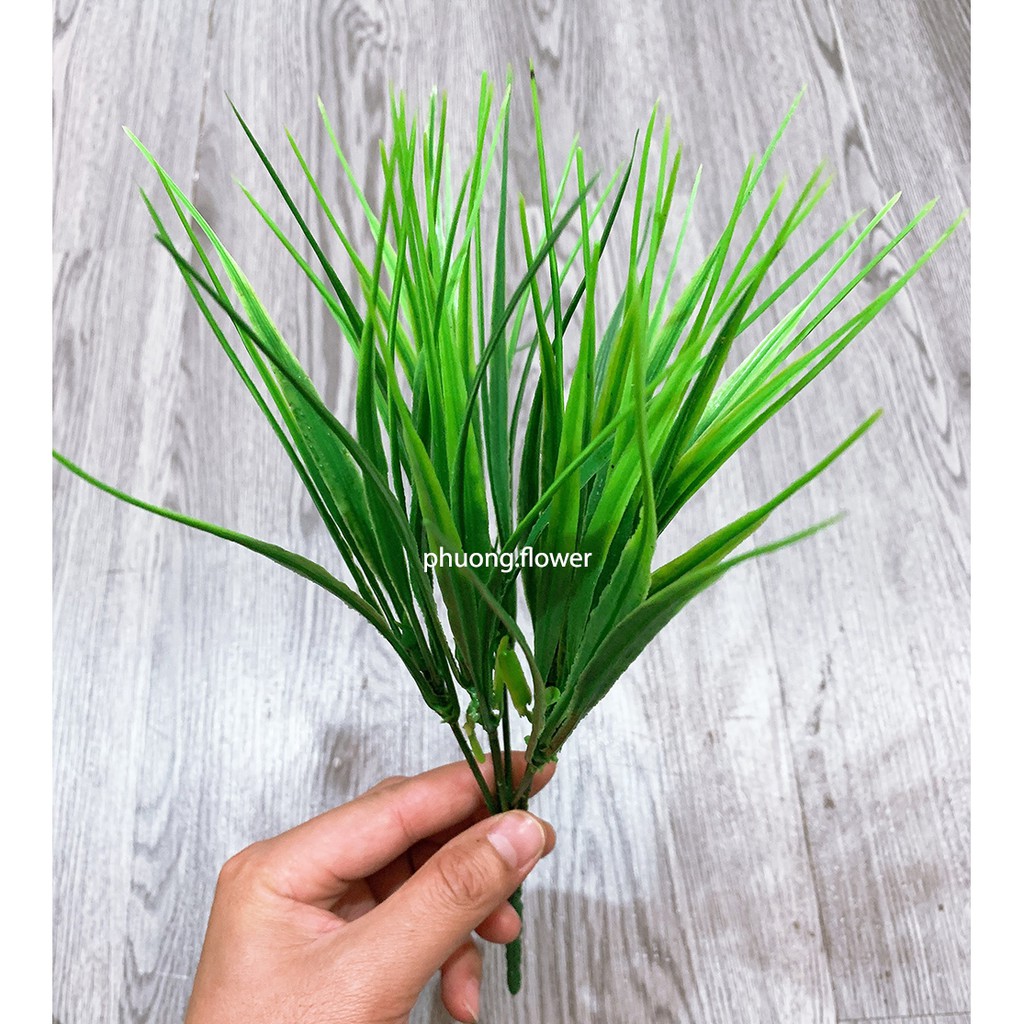 Cây nhựa giả lá lúa 7 nhánh 56 lá cao 30cm dùng cắm chậu giả cây xanh hoặc trang trí cho không gian thêm xanh
