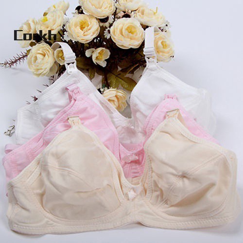 ●Co Women Nursing Maternity Breastfeeding 34/36/38/40/42 Wireless Unlined Cotton Bra Áo ngực