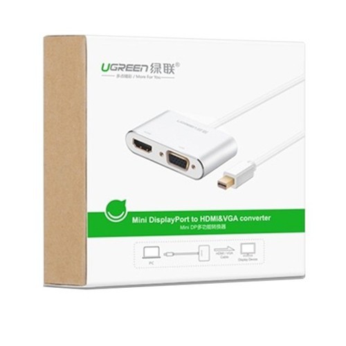 [Mã ELHACE giảm 4% đơn 300K] Cáp Chuyển Mini Displayport Sang HDMI + VGA UGREEN 20421 - Hàng Chính Hãng BH 18 Tháng