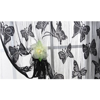 Rèm cửa hình bướm màu đen