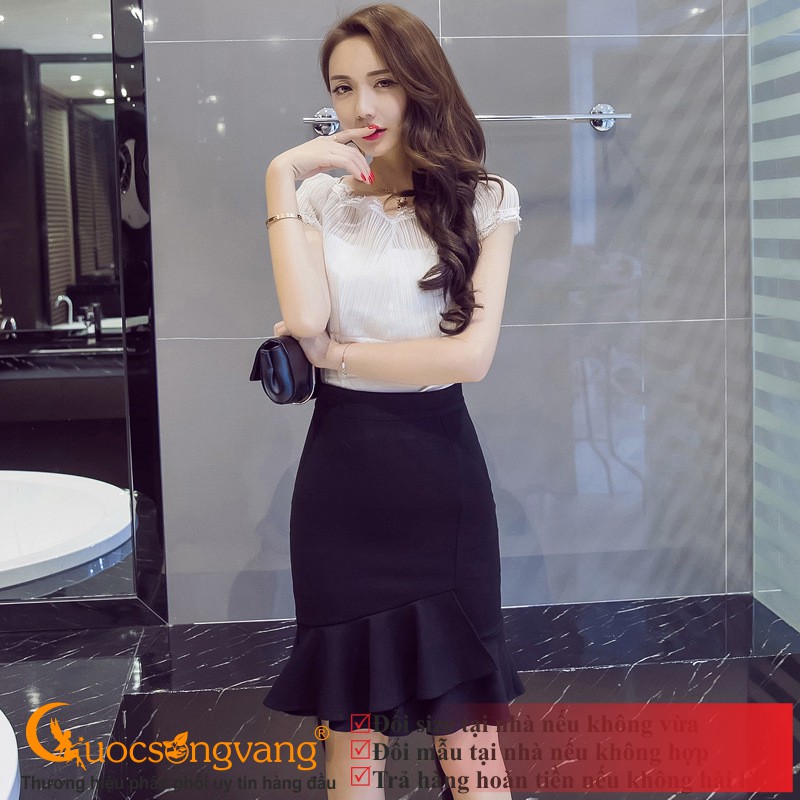 Chân váy bút chì công sở màu đen chân váy big size cotton co giãn GLV154 Cuocsongvang