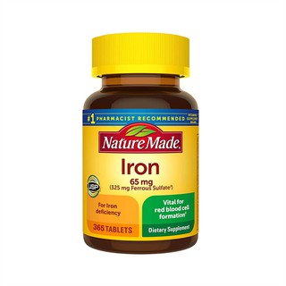 (FREE SHIP)  365v Viên Uống Bổ Máu 💚❤️💛💙 Và Bổ Sung Sắt Nature Made Iron 65mg (365v)( mẫu mới) - Mỹ