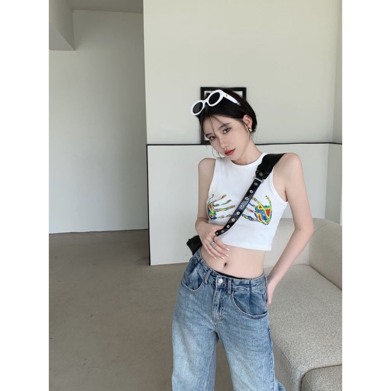 Áo Lửng Không Tay Phong Cách retro Thời Trang Cho Nữ