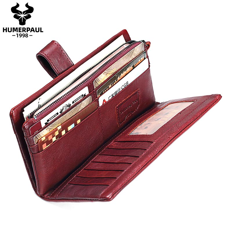 Humerpaul Ví Dài Cầm Tay Màu Bạc bp881 Có Khóa Kéo Thời Trang Cho Nữ