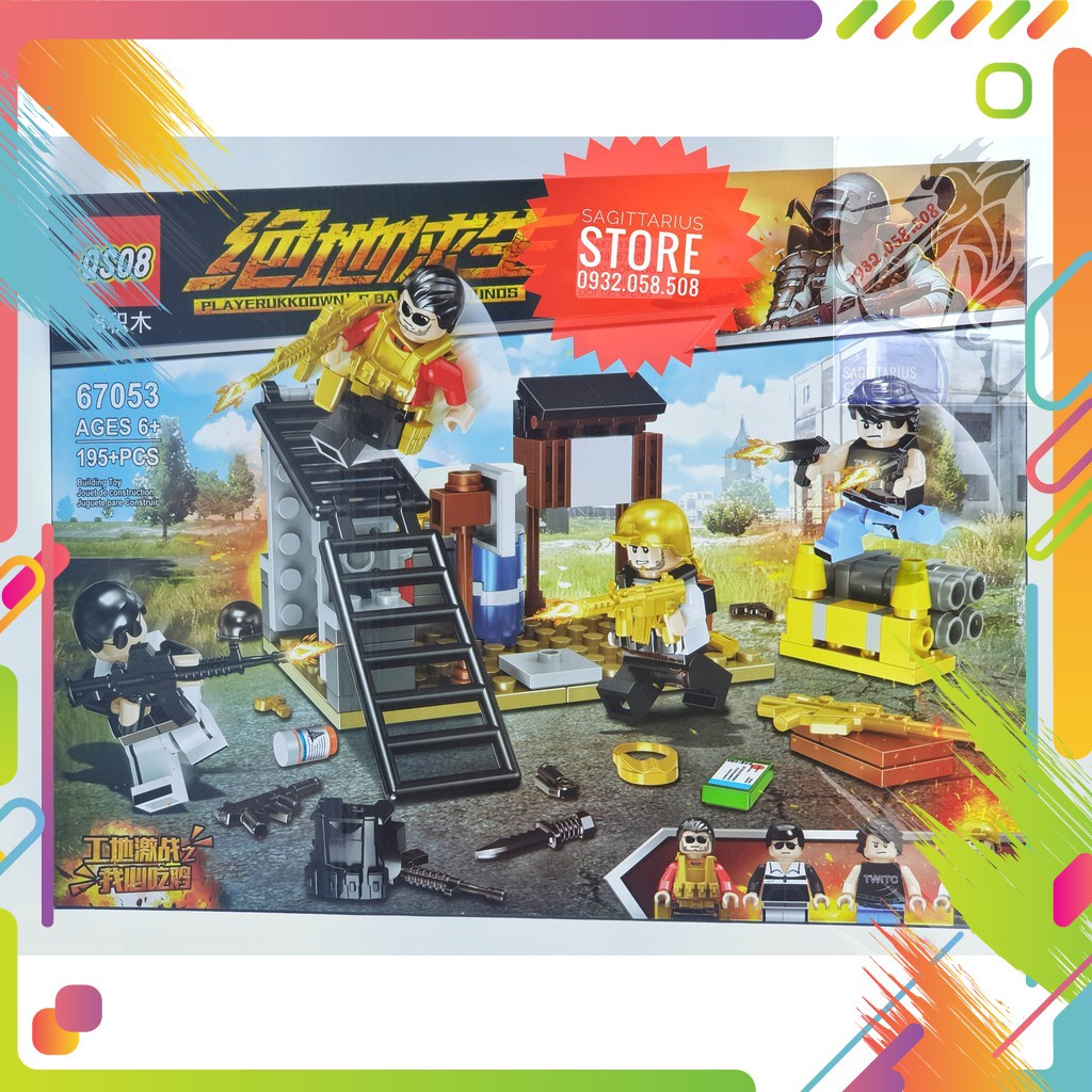 Lego PUBG Trận Chiến Cuối Cùng QS08-67053 Lắp Ráp Trại Quân Đội ( 195 Mảnh )-Hàng có sẵn