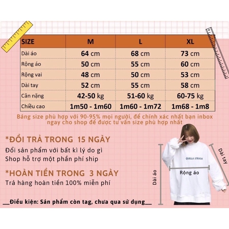 Áo Sweater Thu Đông nữ Nam Chất Nỉ Da Cá Dài Tay Unisex