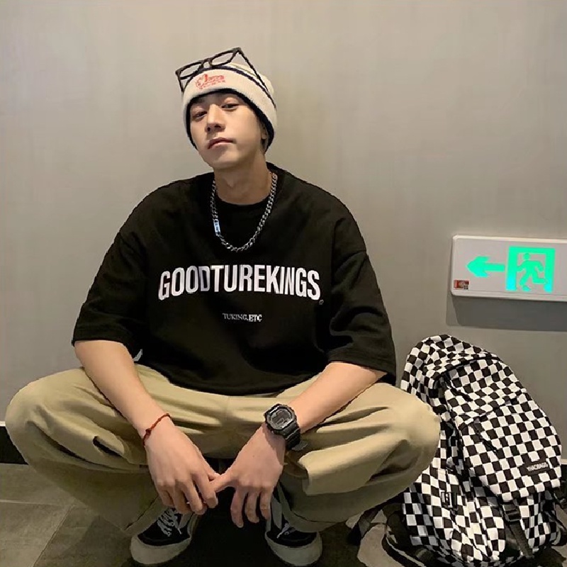 Áo Thun Tay Ngắn Dáng Rộng In Chữ Thoải Mái Thời Trang Mùa Hè Cho Nam