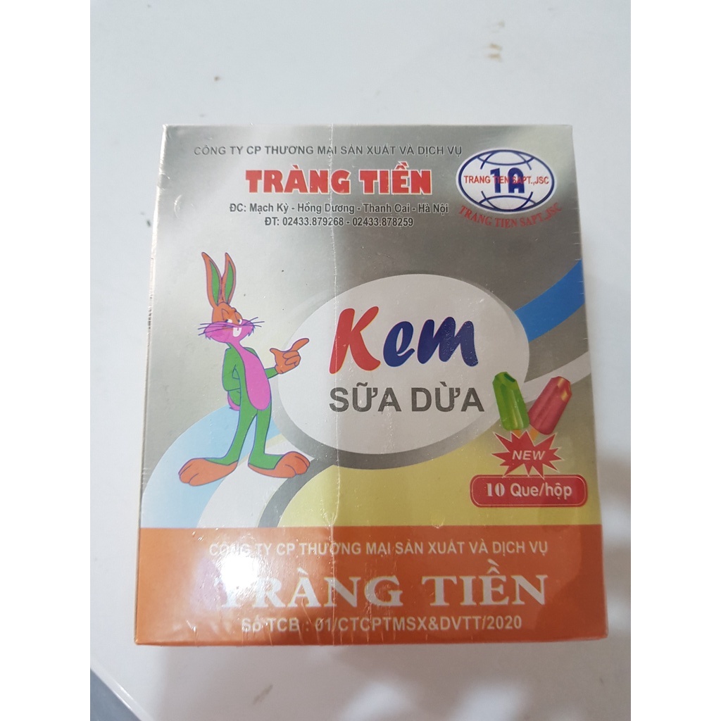 Hộp 10 cây kem tràng tiền rê - thương hiệu Hùng Linh kem ngon của người Việt