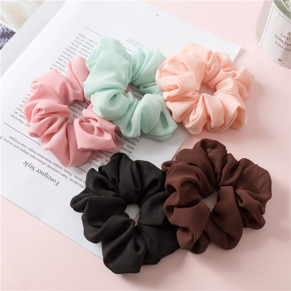 Lady Elastic Pure Color Hair Scrunchie Ring Scrunchie Hair Tie Hair Accessories Sports Dance Ponytail Holder