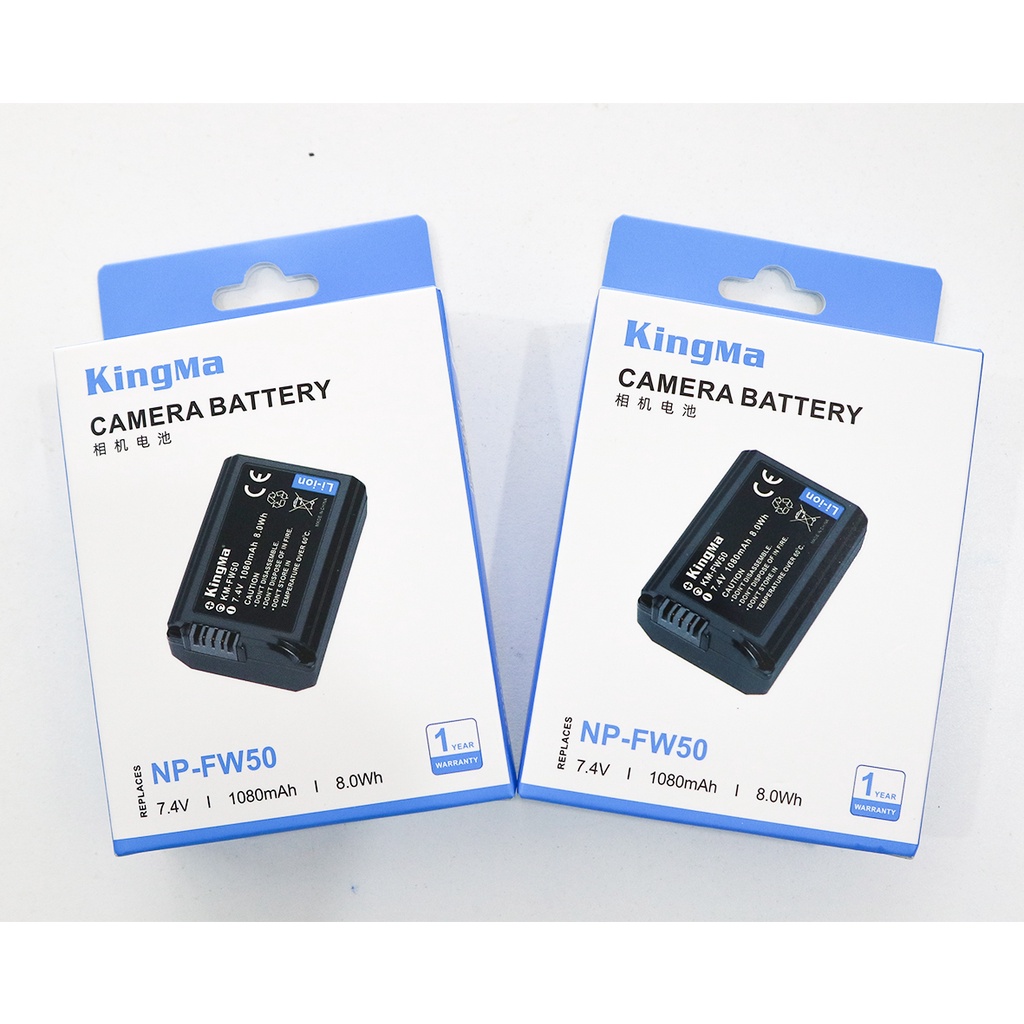 Bộ 2Pin sạc đôi KingMa  NP-FW50 v2 cho Sony A6000, A6300, A6500, Nex5, Nex6, Nex7, A7, A7R, A7S,A7II, A7RII, A7SII... A3