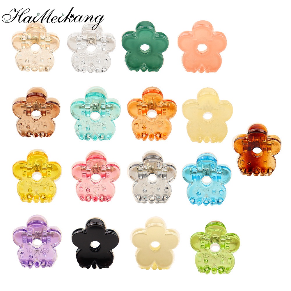 12 Kẹp tóc Haimeikang nhỏ gọn hình bông hoa màu sắc ngọt ngào phong cách thời trang Hàn Quốc