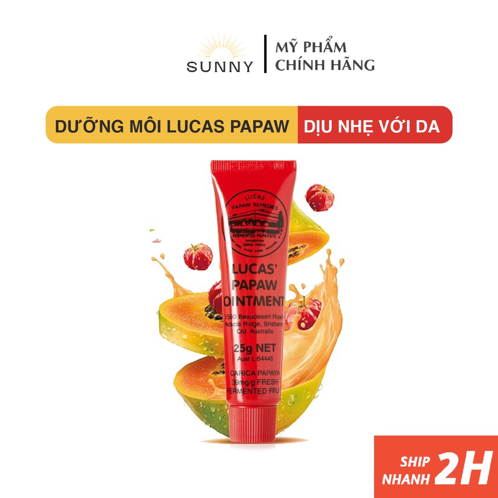 Son dưỡng đa năng Lucas Papaw 25g dưỡng môi mềm mại, dịu nhẹ với làn da