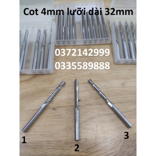Mũi CNC phá - cắt - lọng gỗ 4mm lưỡi dài 32mm