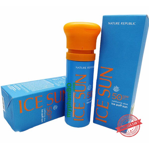 Kem Chống Nắng Ice Sun California Aloe Ice Puff Sun ( Xanh) CS38 HÀNG CHÍNH HÃNG