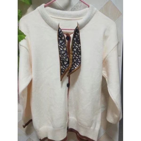 Áo len cardigan dệt kim thắt nơ siêu xinh
