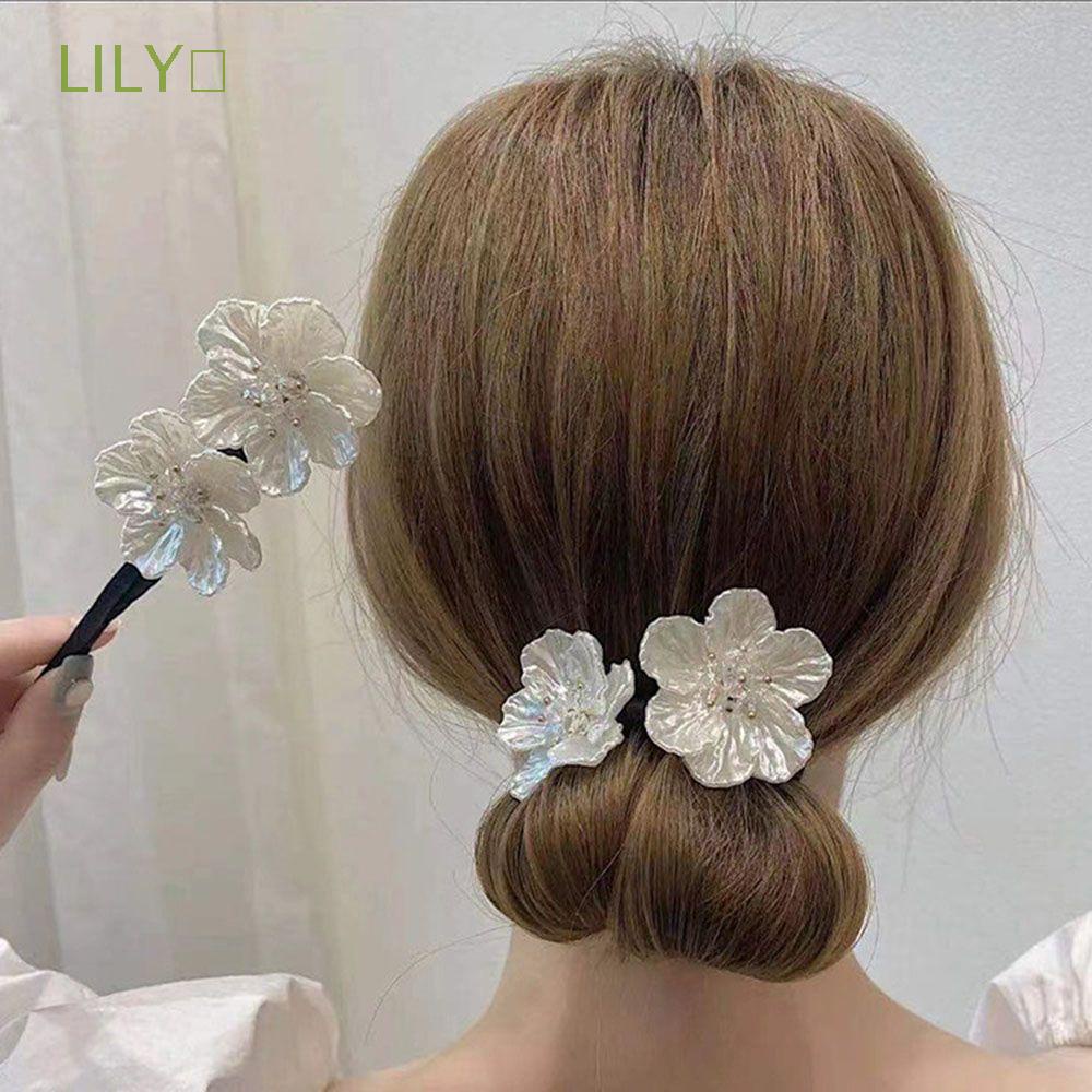 Kẹp Tóc Đính Hoa Màu Trắng Thời Trang Cho Nữ