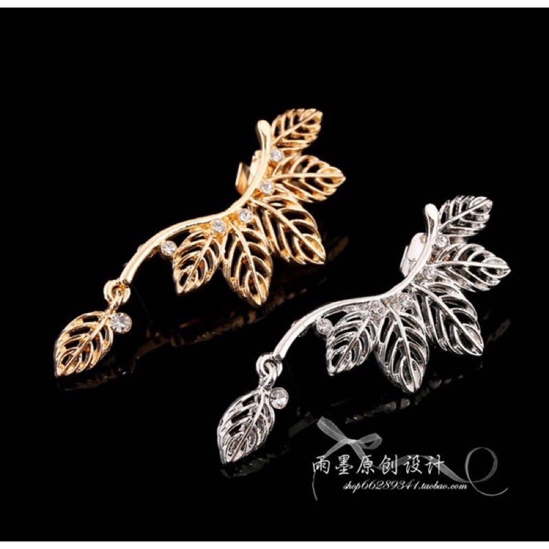 bông tai khuyên tai kẹp vành chiếc lá cá tính