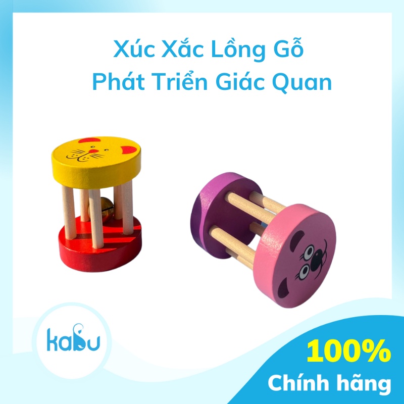 KABU- Xúc Xắc Lồng Gỗ Phát Triển Giác Quan Cho Bé Sơ Sinh