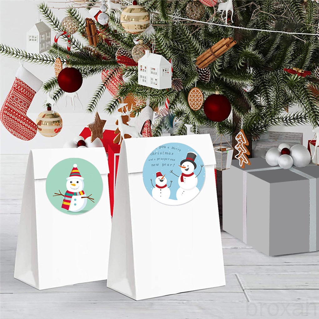 Nhãn Dán Tròn Trang Trí Sổ Lưu Niệm Phong Cách Giáng Sinh