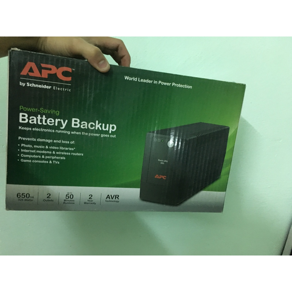 BỘ LƯU ĐIỆN UPS APC BX650LI-MS 650VA 325w có ắc quy bảo hành 12 tháng máy + ắc quy