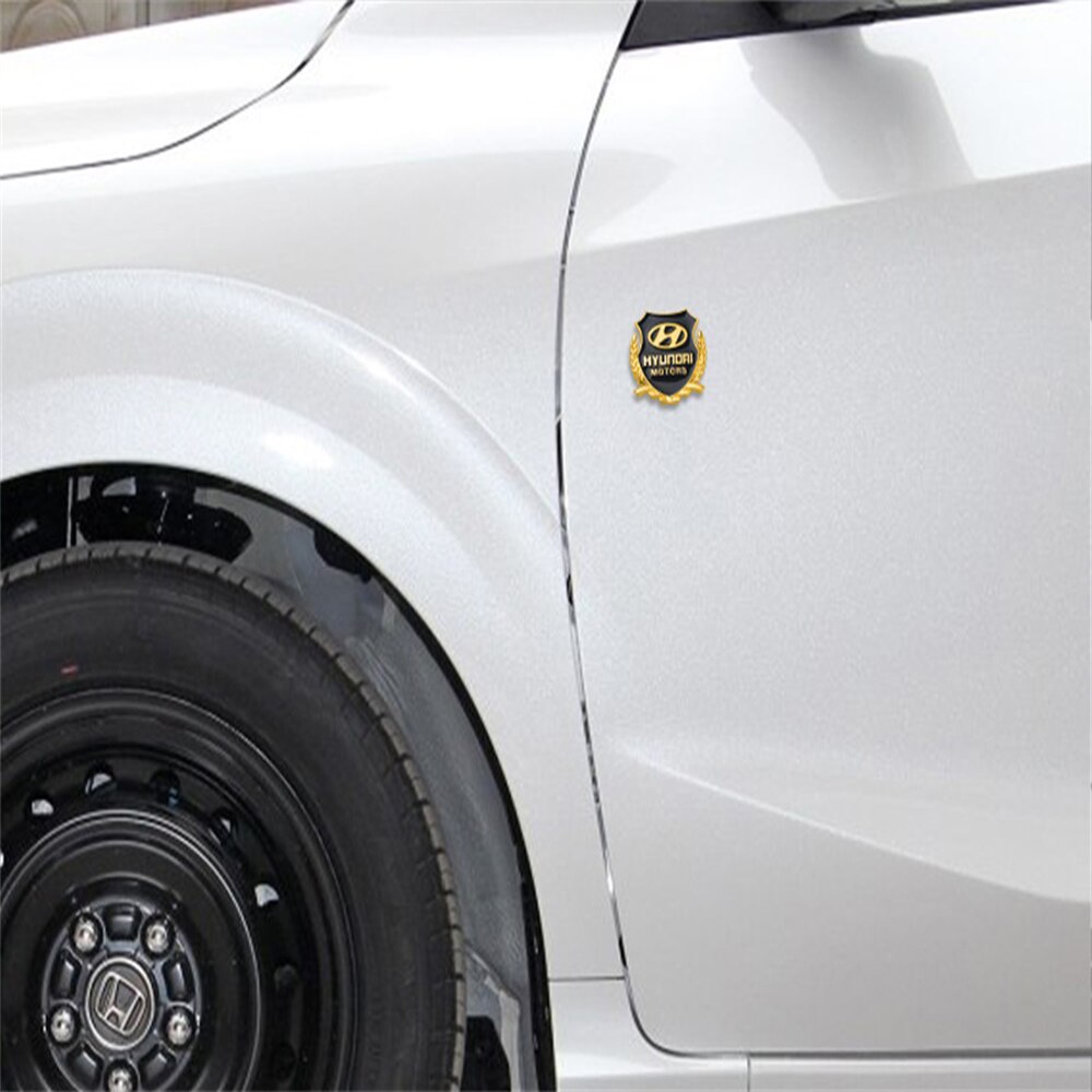 Set 2 logo dán trang trí cửa xe hơi bằng kim loại 3D dành cho HYUNDAI I10 KONA GETZ ACCENT ELANTRA SONATA TUCSON