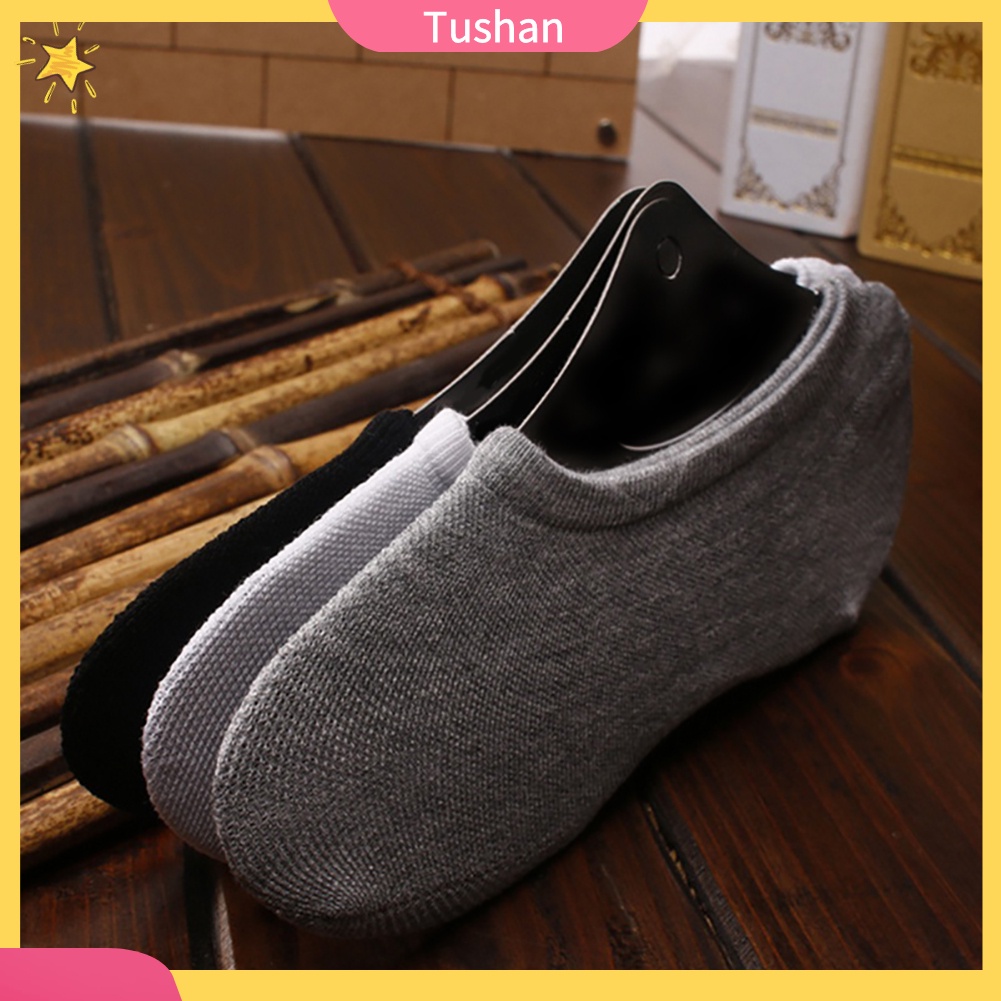 Set 10 đôi tất chống trượt vô hình cổ thấp bằng cotton cho nam