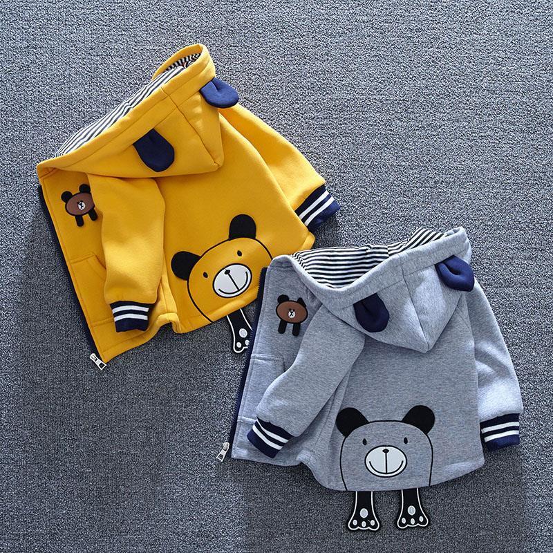 Áo khoác Cotton lót lông cừu dày dặn thời trang thu đông cho bé trai và gái sơ sinh từ 1-2-3-4-5-6 tuổi