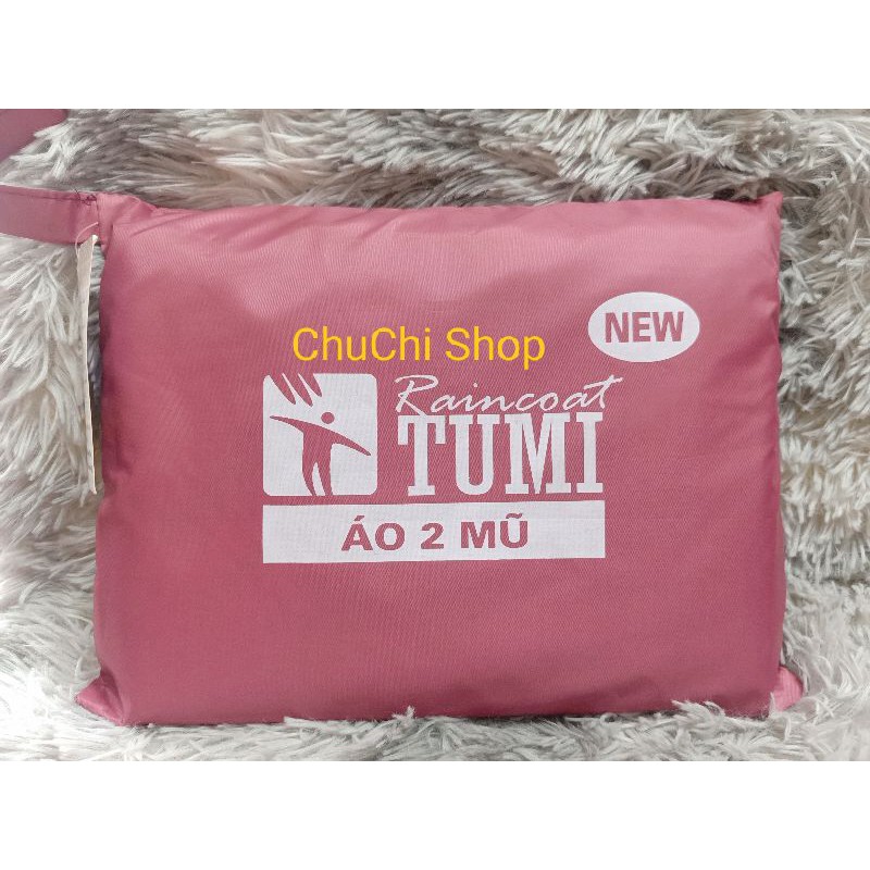 Áo mưa 2 mũ cánh dơi Tumi siêu nhẹ, raincoat