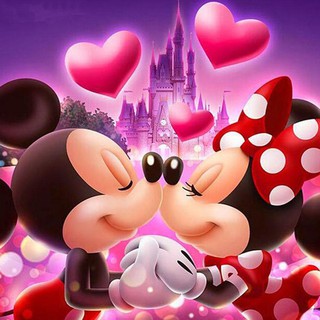 Tranh đính đá 5D DIY hình hoạt hình Disney chuột Mickey dễ thương trang trí nhà