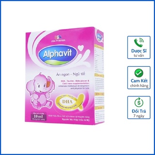 Alphavit Ăn Ngon Ngủ Tốt - Giúp Bé Ăn Ngon Ngủ Tốt - Tăng Hấp Thu - Tăng Cường Sức Đề Kháng - Hộp 20 Ống Nhựa Bẻ