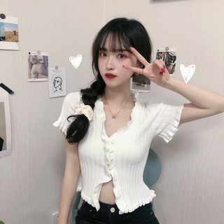 áo croptop kiểu bèo đính ngọc