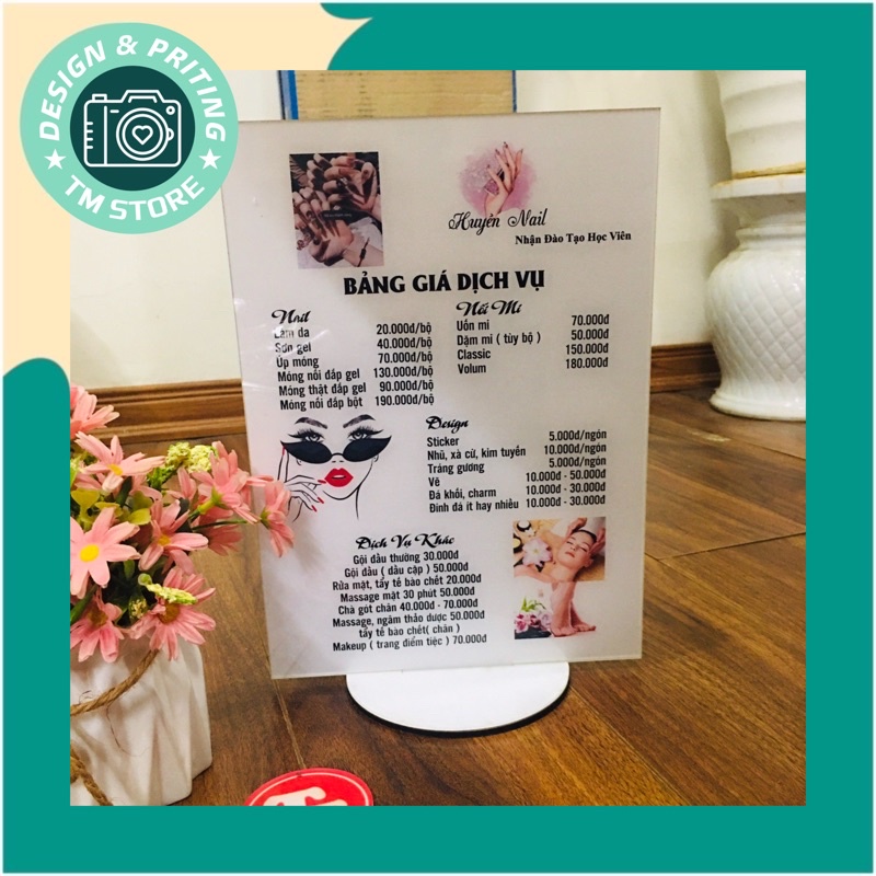 MENU MICA IN THEO YÊU CẦU