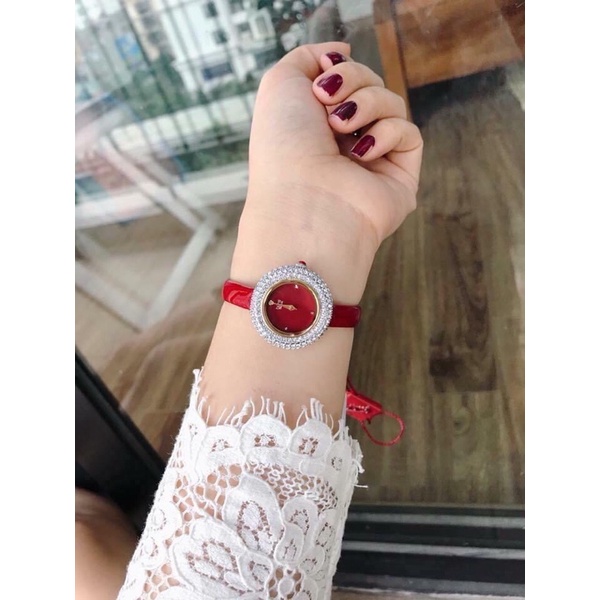 Đồng Hồ Nữ Burgi 195BU dây xanh tím than case 30mm