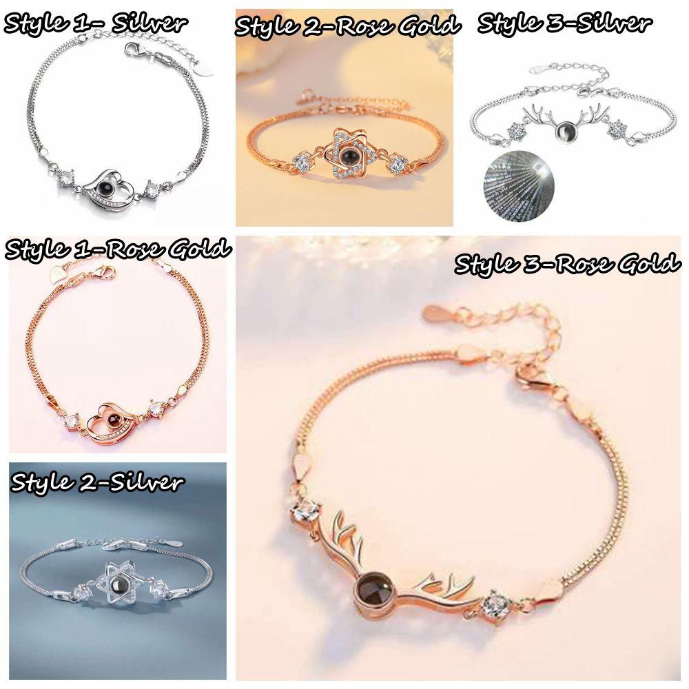 Eutus Vòng Tay Chiếu Họa Tiết I Love You Trang Sức Tiệc Tùng Quyến Rũ