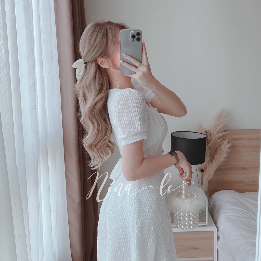 Đầm trắng cổ vuông siêu xinh | BigBuy360 - bigbuy360.vn