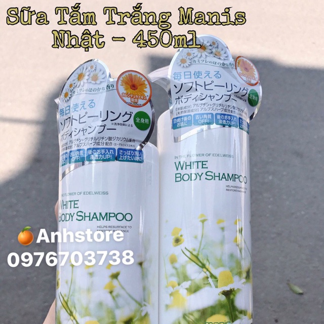 Sữa tắm trắng da manis white body sampoo