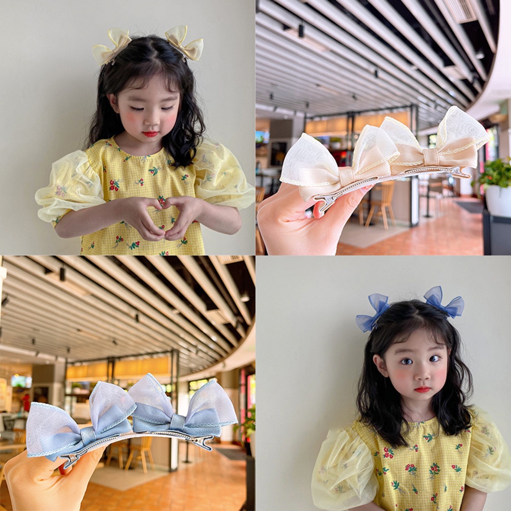 1 Cặp Kẹp Tóc Hình Nơ Dễ Thương Cho Bé Gái