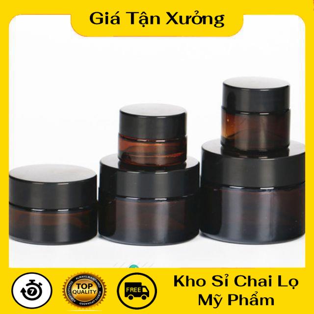 Hũ Chiết Mỹ Phẩm ❤ TRÙM SỈ ❤ Hũ kem thủy tinh nâu 5g,10g,15g,20g , Hũ đựng mỹ phẩm , Hũ đựng kem , phụ kiện du lịch