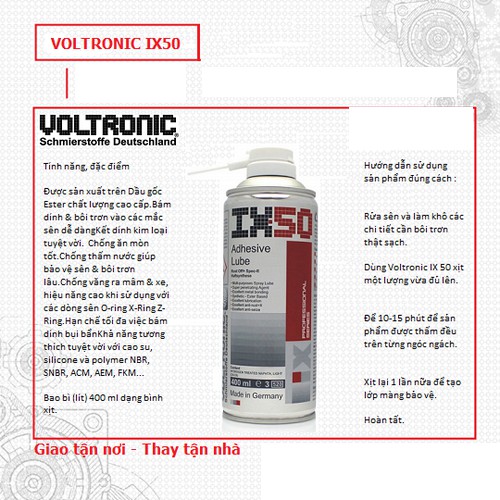 Xịt dưỡng sên VOLTRONIC IX50 400ml - Nhập khẩu Đức (Tặng khăn lau sên)